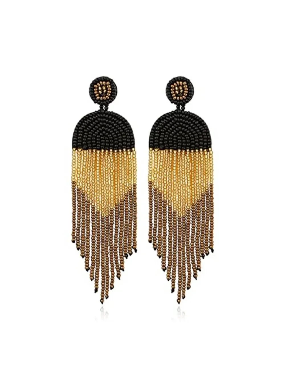 Beaded Long Fringe Bohemian Earrings